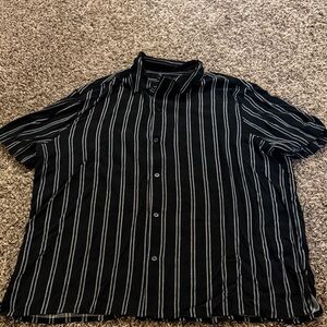 Express Black and White Striped Casual Shirt